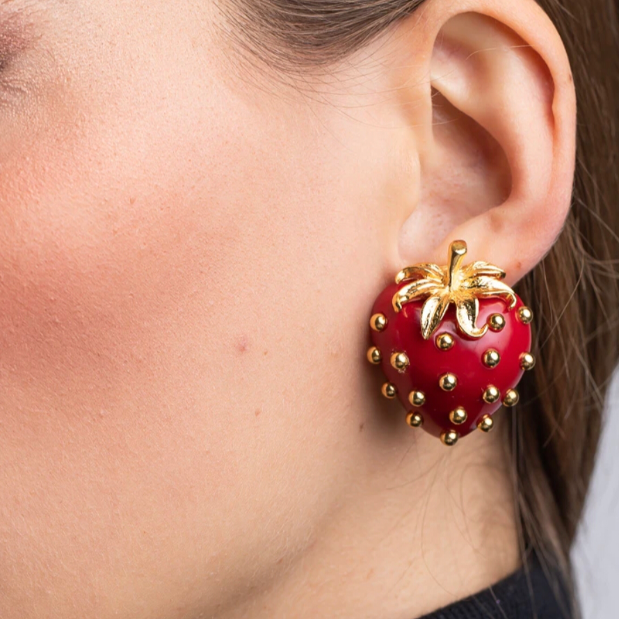 Strawberry Clip Earrings