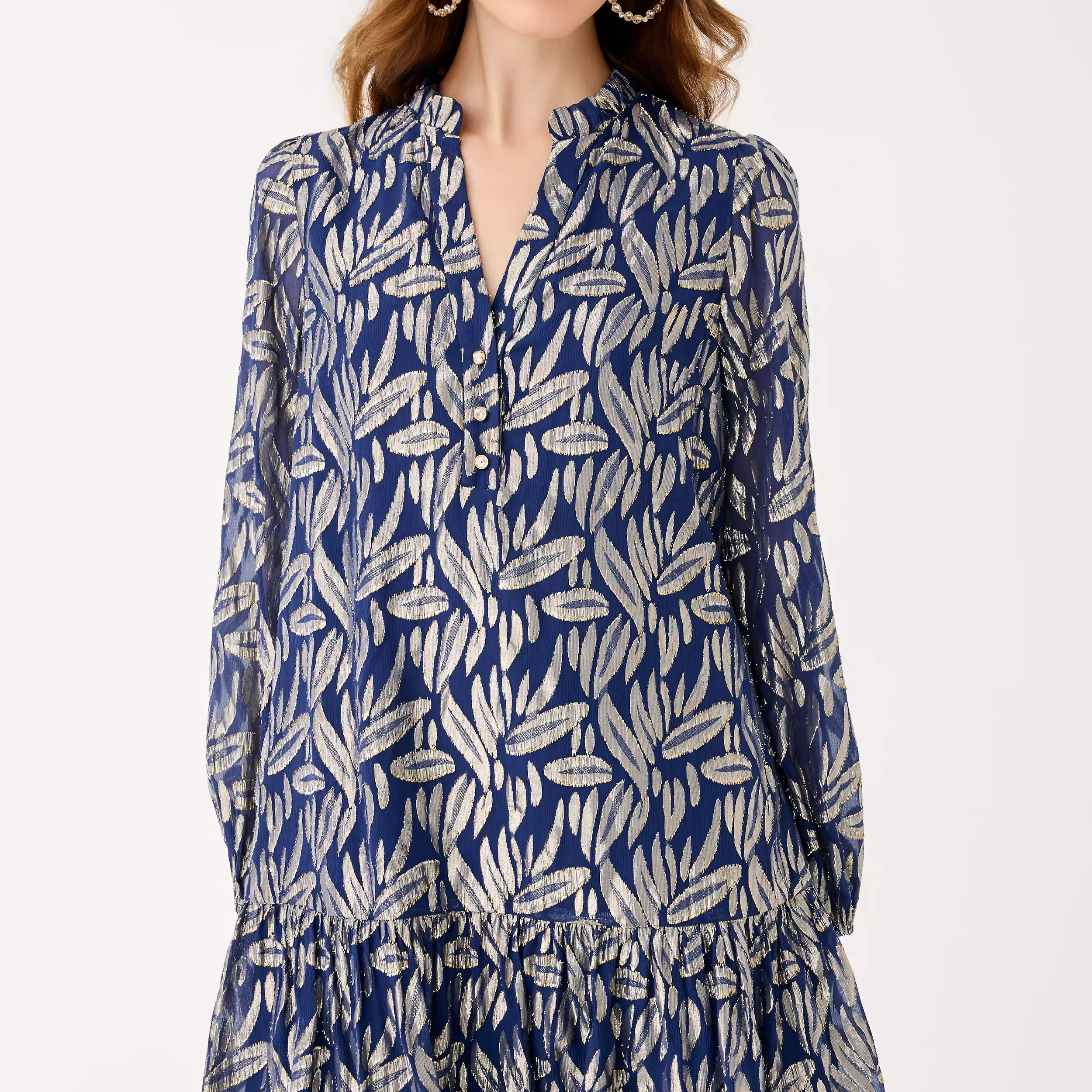 Evaline Silk Popover Dress