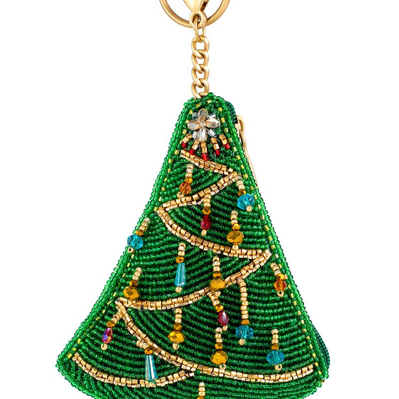Festive Fir Beaded Coin Purse/Key Ring