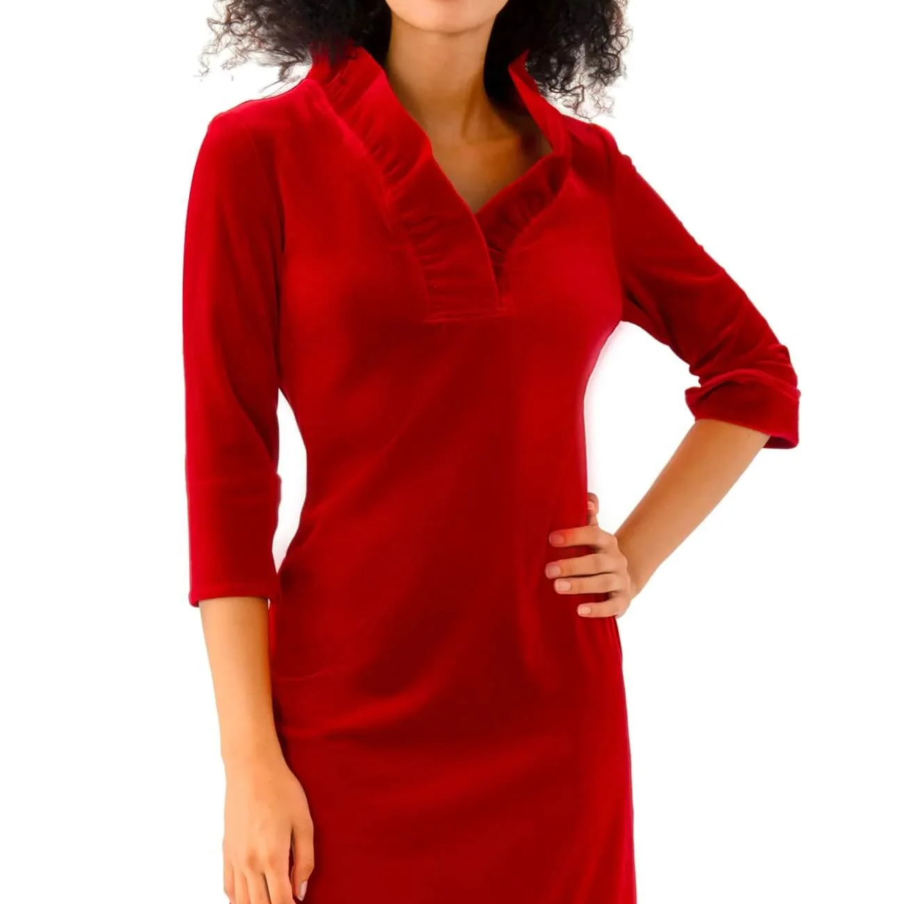 Ruffneck Dress - Silky Velvet