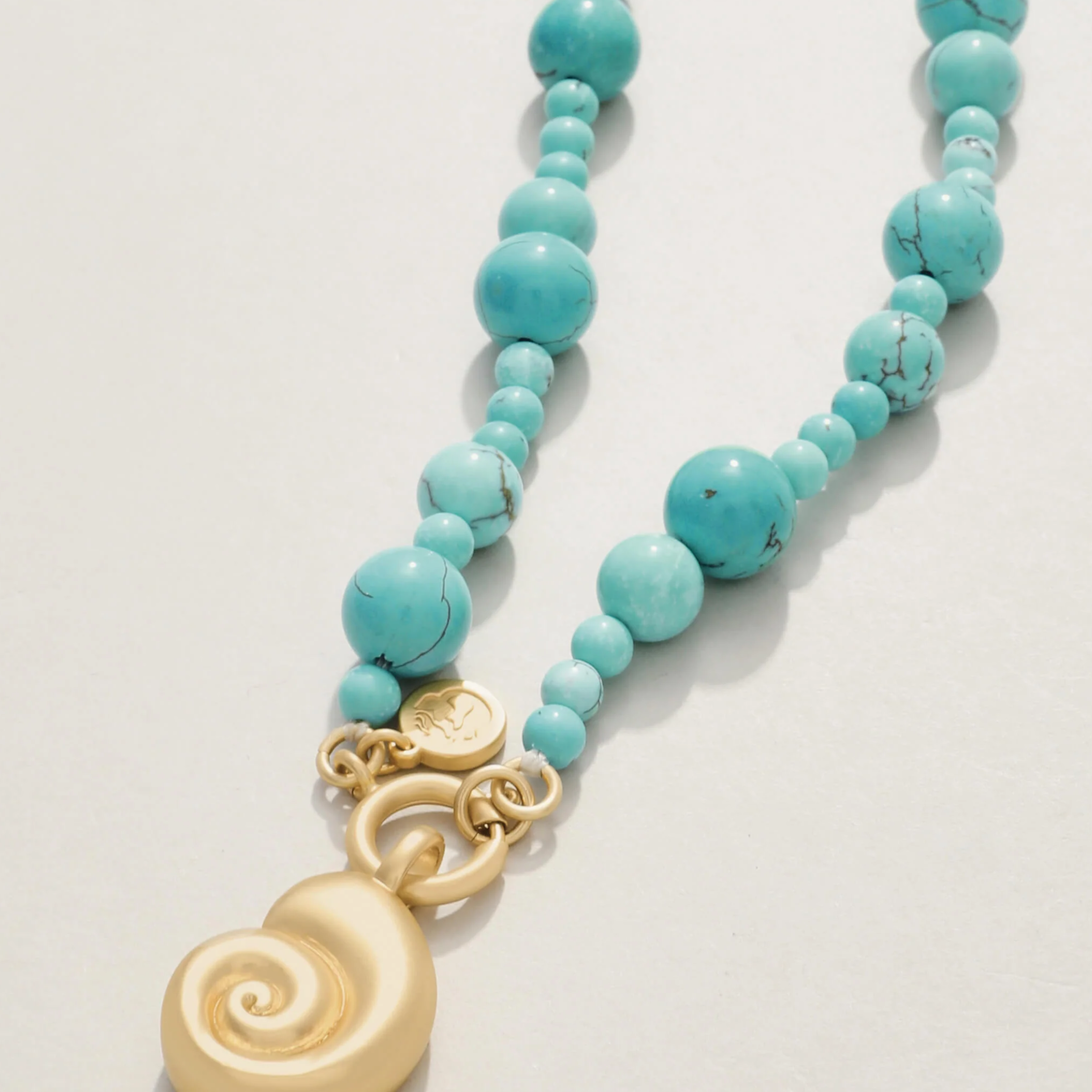 Beaded Nautilus Charm Necklace - 36”