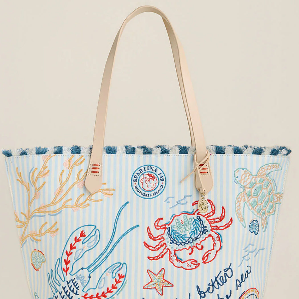 Embroidered Fiesta Tote - Flagler Resort Sea Life