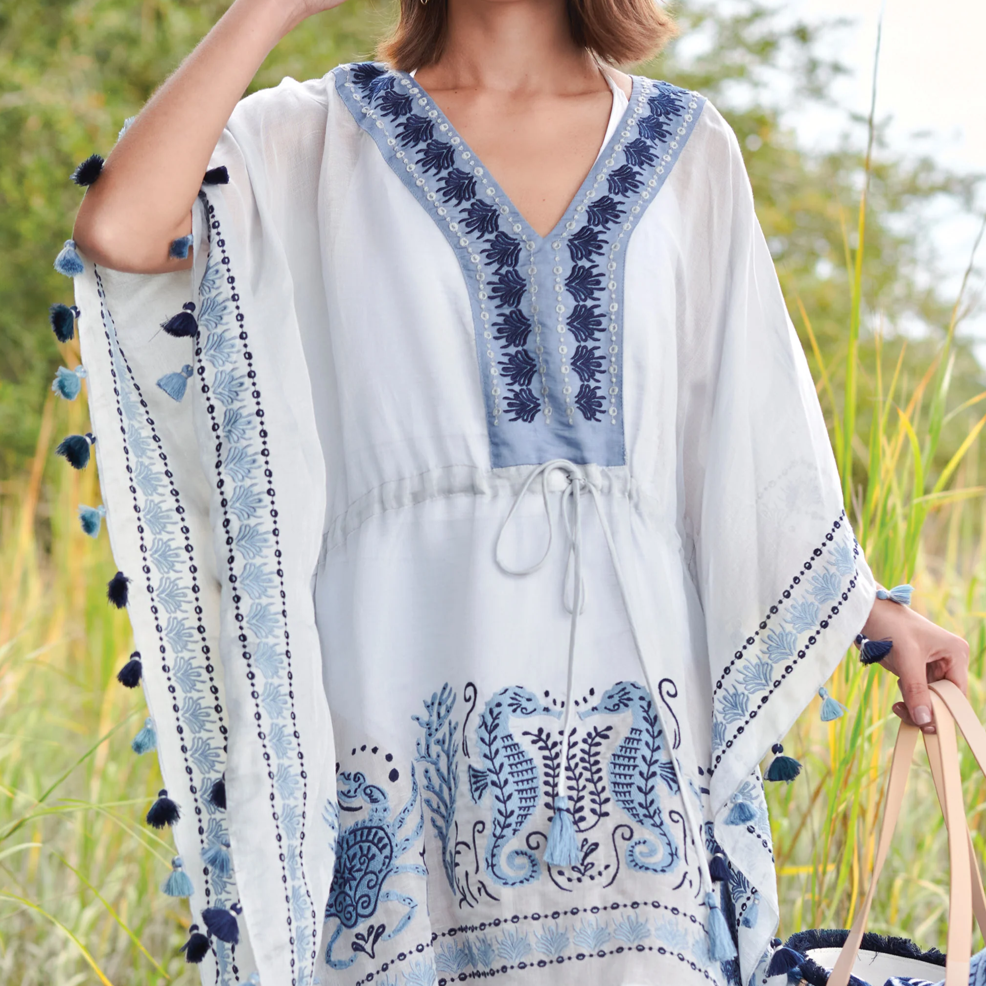 Embroidered Beach Cover Up - Hamilton Sea Life