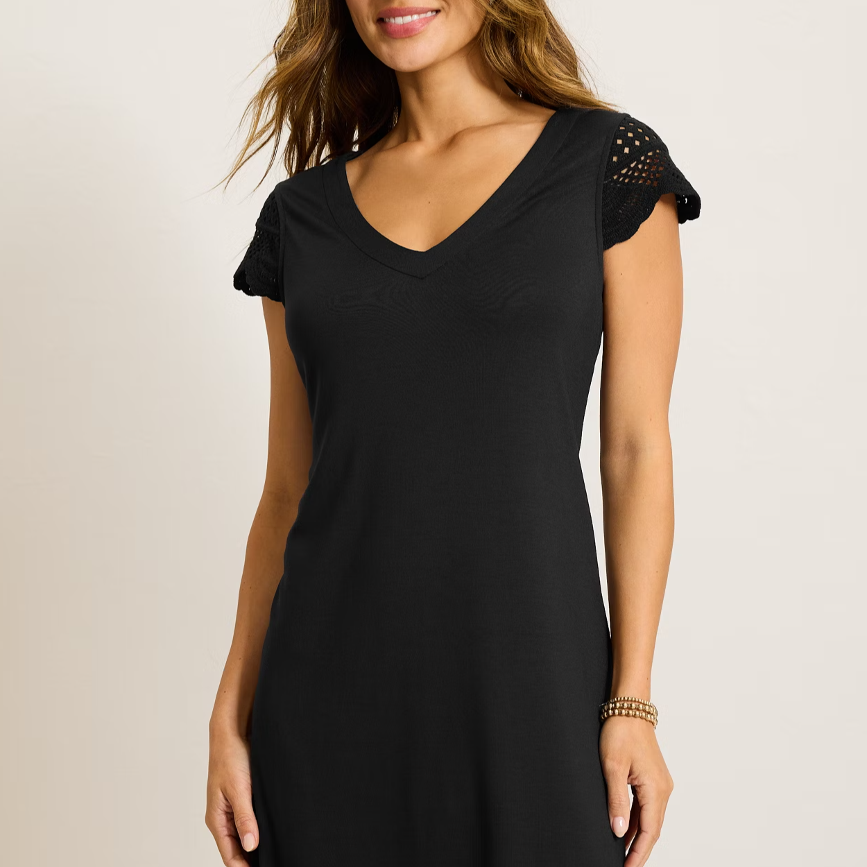 Darcy Faux Crochet-Sleeve Dress