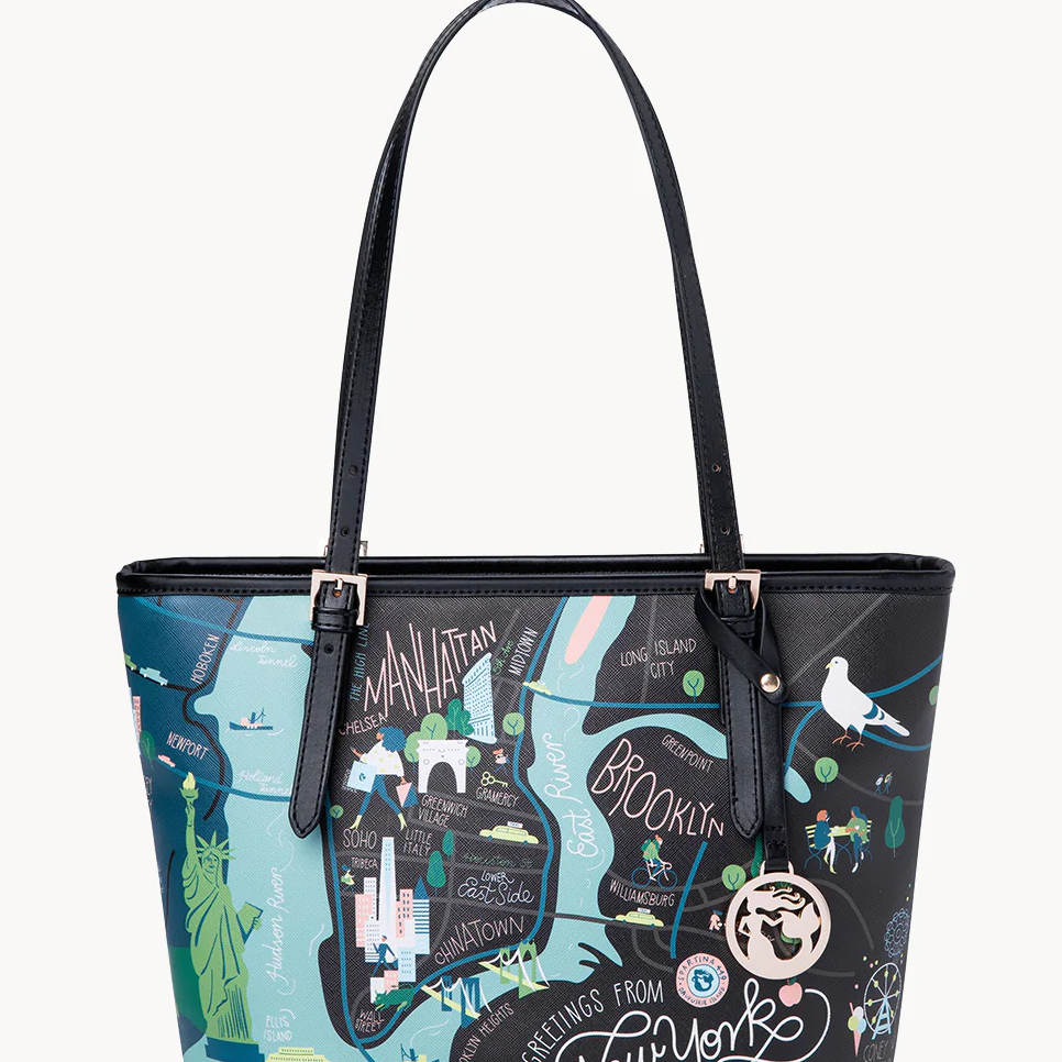 Greetings From New York City Small Tote (w/Zipper)