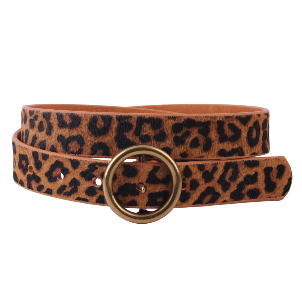 Brass Ring Belt - Leopard