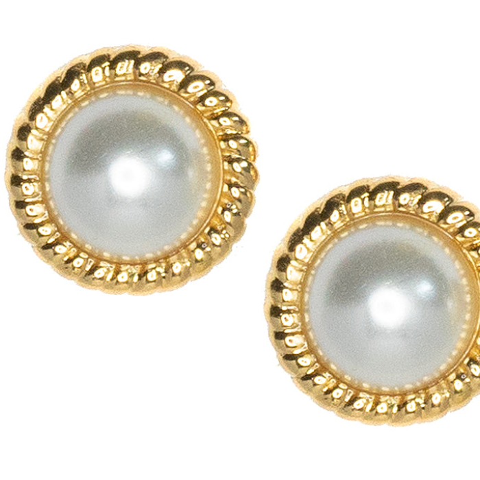 Gold Twist and Cultura Pearl Clip Earrings