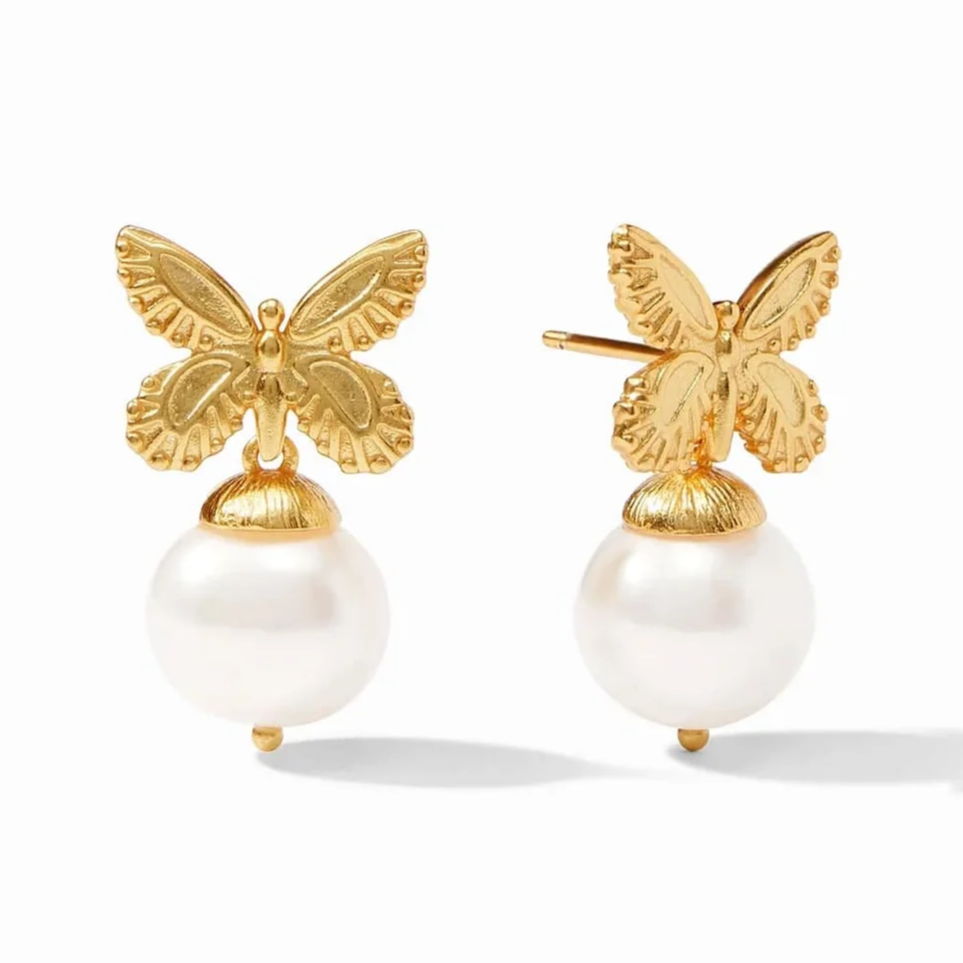 Butterfly Pearl Drop Earring