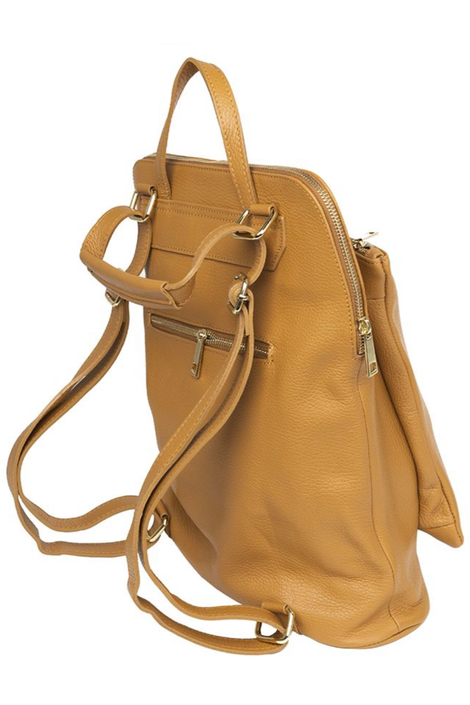 Leather Zipper Backpack