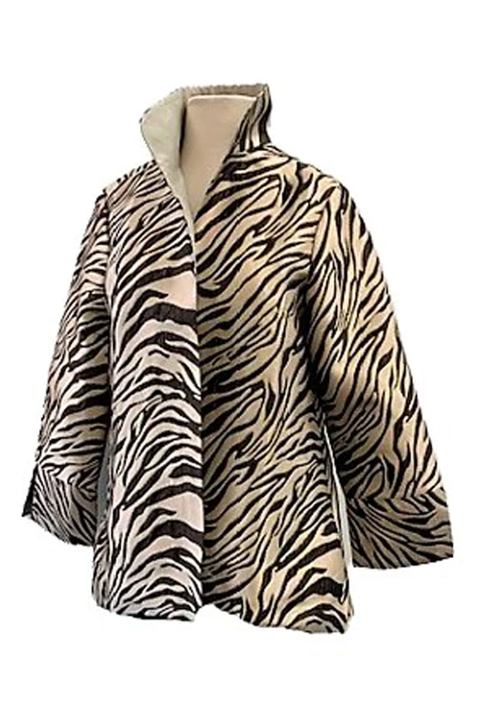 High Low Metallic Zebra Jacket