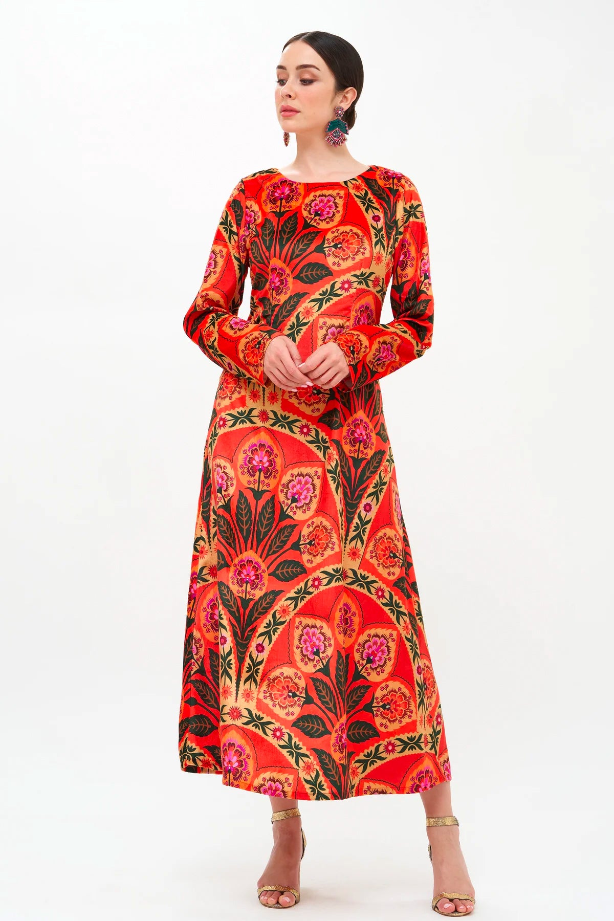 Long Sleeve Shift Dress Maxi Le Papillon Inc Long Sleeve Shift Dress Maxi Le Papillon Inc