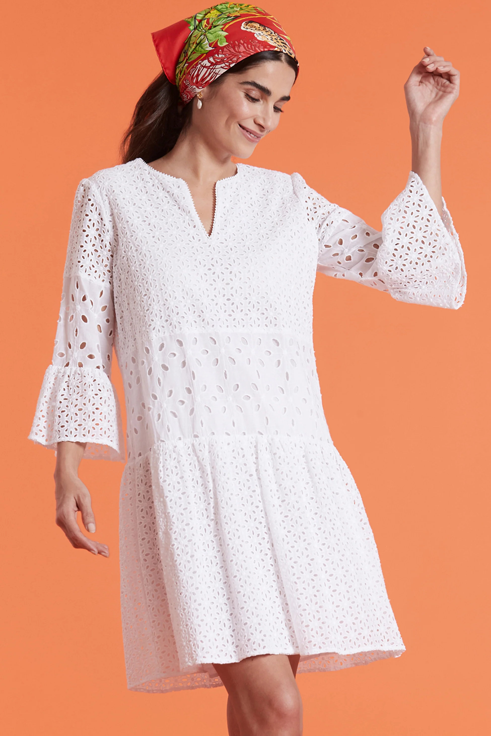Ingrid Eyelet Skimmer Dress