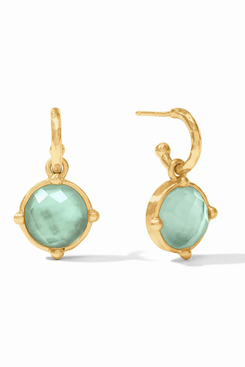 Honeybee Hoop and Charm Earrings - Pierced - Reversible