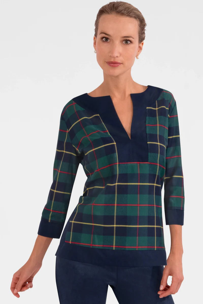Split Neck Tunic - Plaidly Cooper