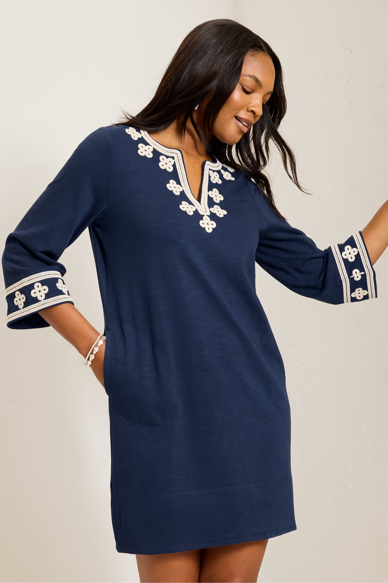 Sunset Harbor Embroidered  Dress