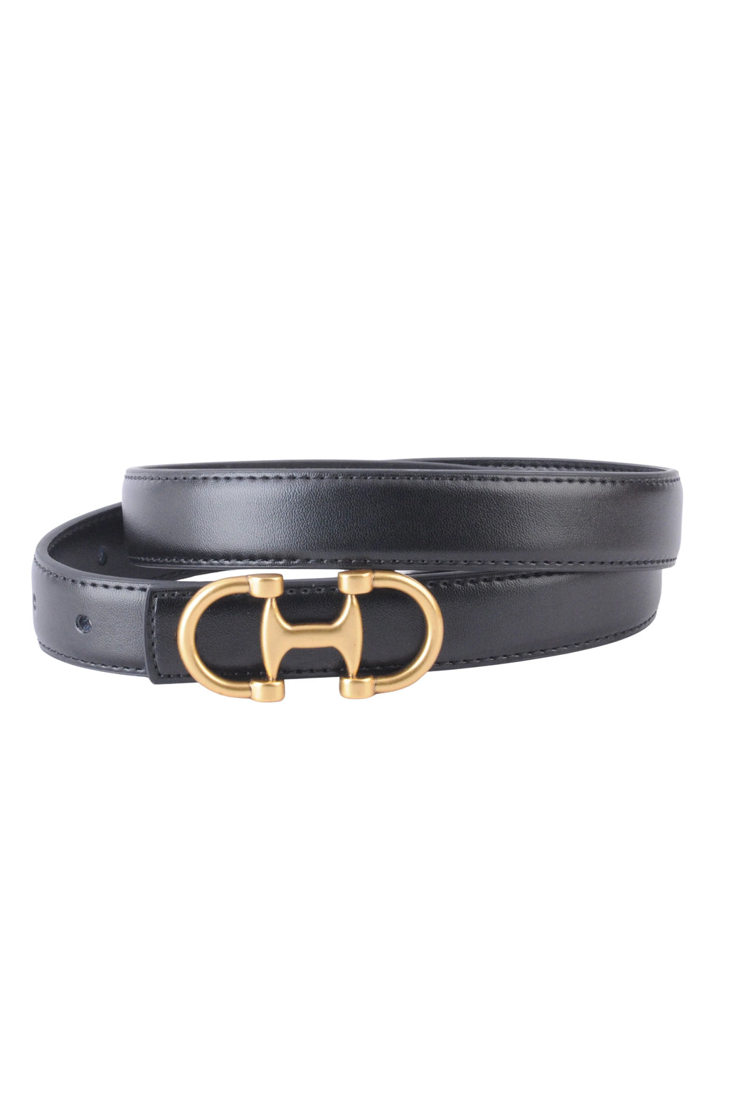 Stitched Belt with Horsebit Buckle