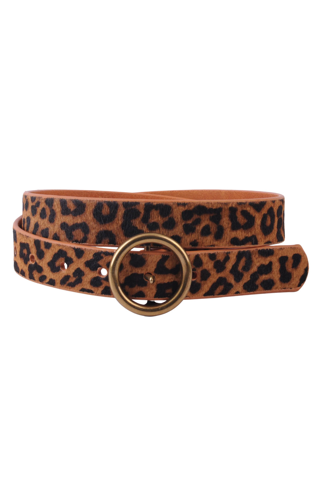 Brass Ring Belt - Leopard