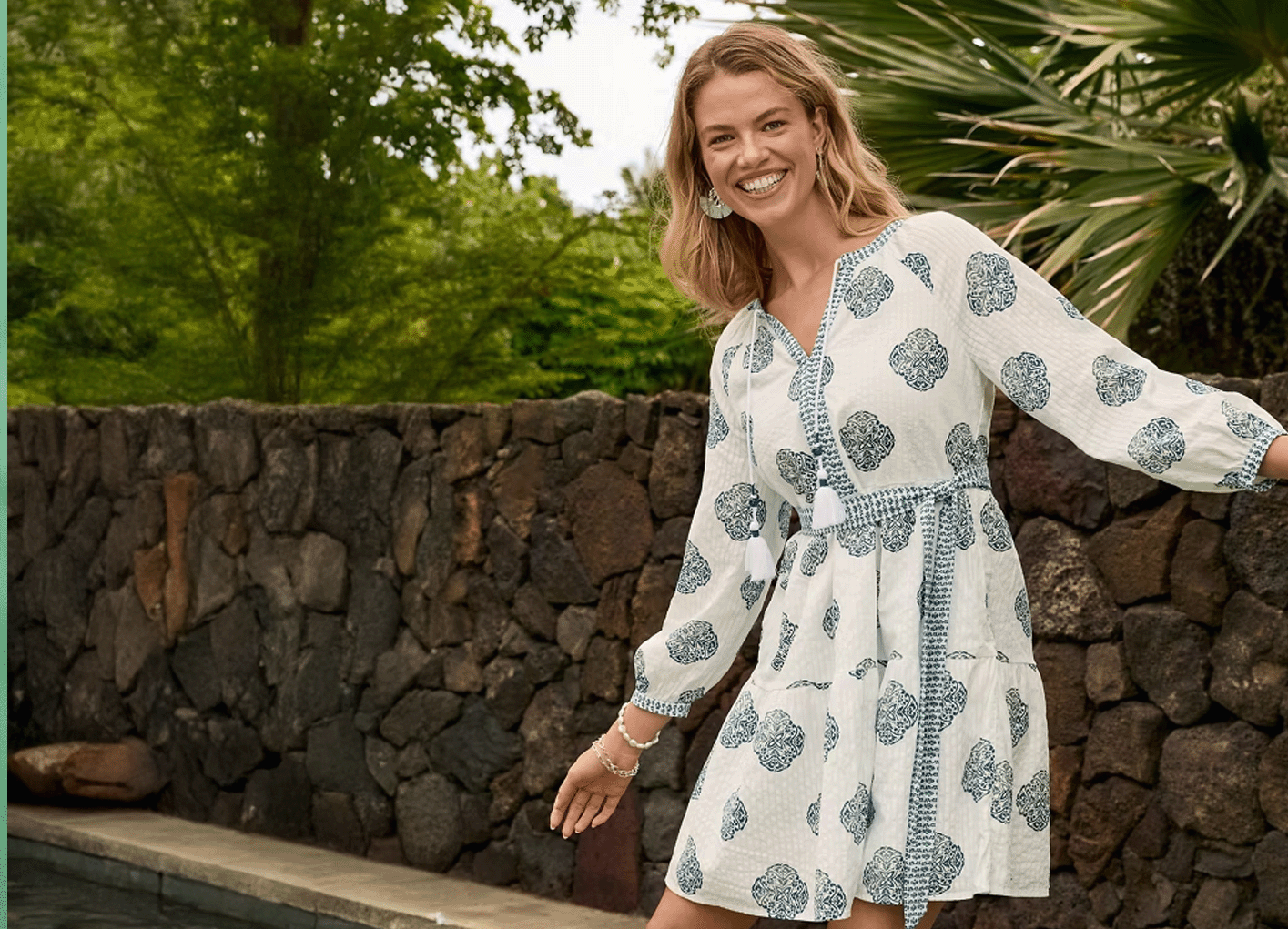Two Palms Double Ruffle Linen Dress – Le Papillon Inc